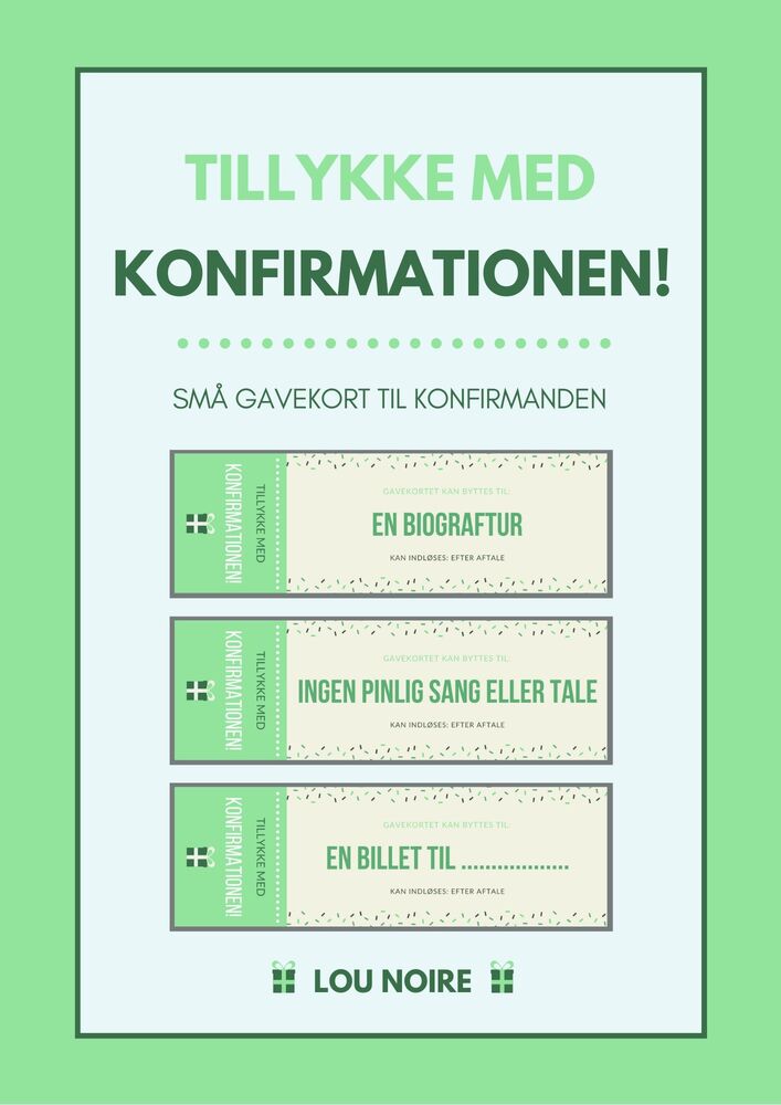 Tillykke med konfirmationen! – grøn