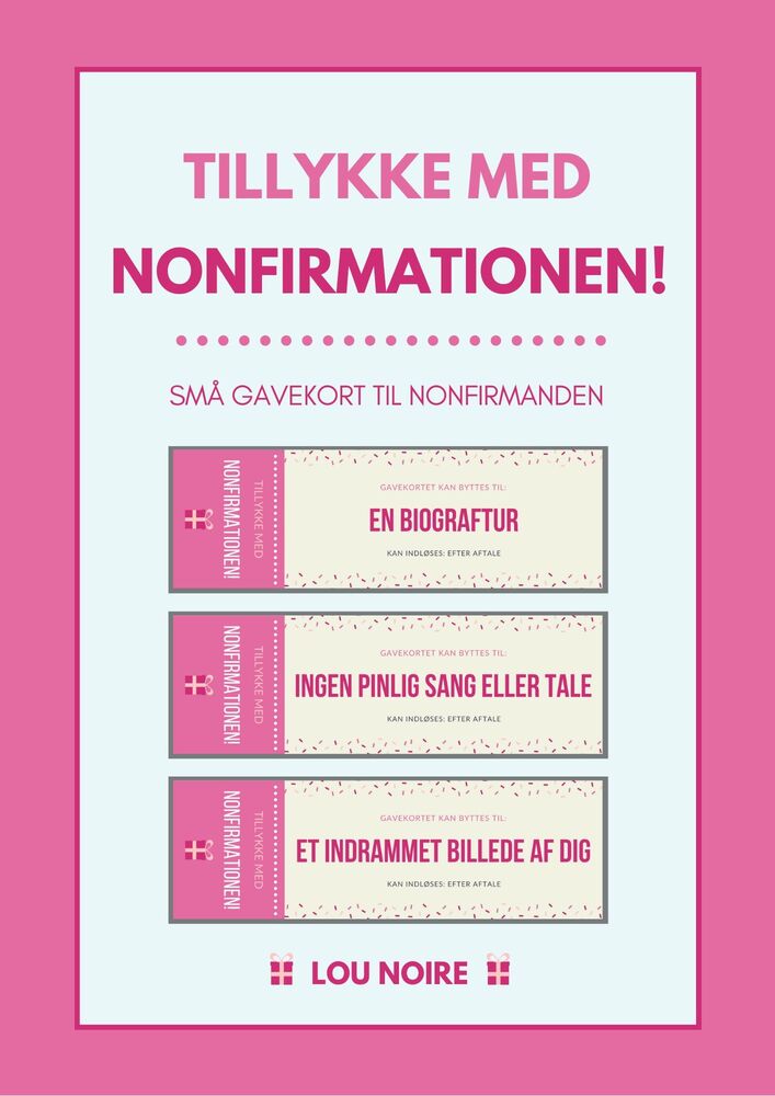 Tillykke med nonfirmationen! – pink