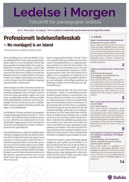 LiM - Nr. 6, marts 2020, 23. årgang. Tema: Ledelse af relationelle og inkluderende læringsfællesskaber