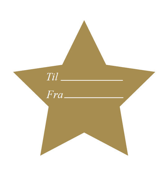 Gavemærke til/fra stickers jul guld stjerne rl a 500 stk