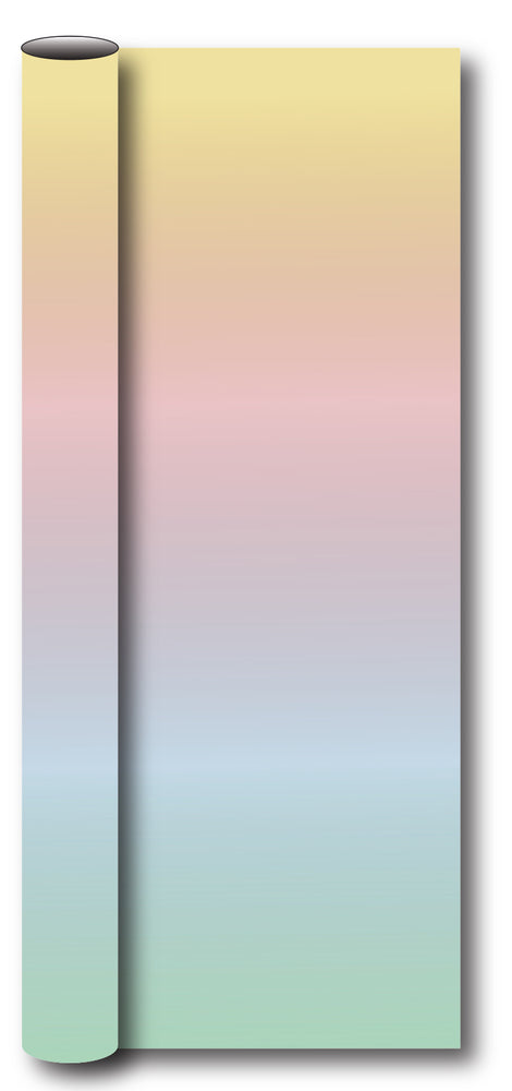 Bogbind/gavepapir lamineret 70cmx2m regnbue pastel