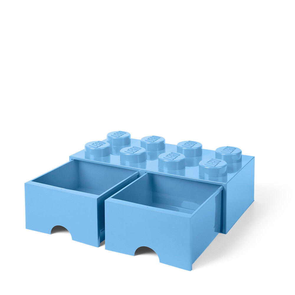 LEGO opbevaringskasse med skuffer - lyseblå