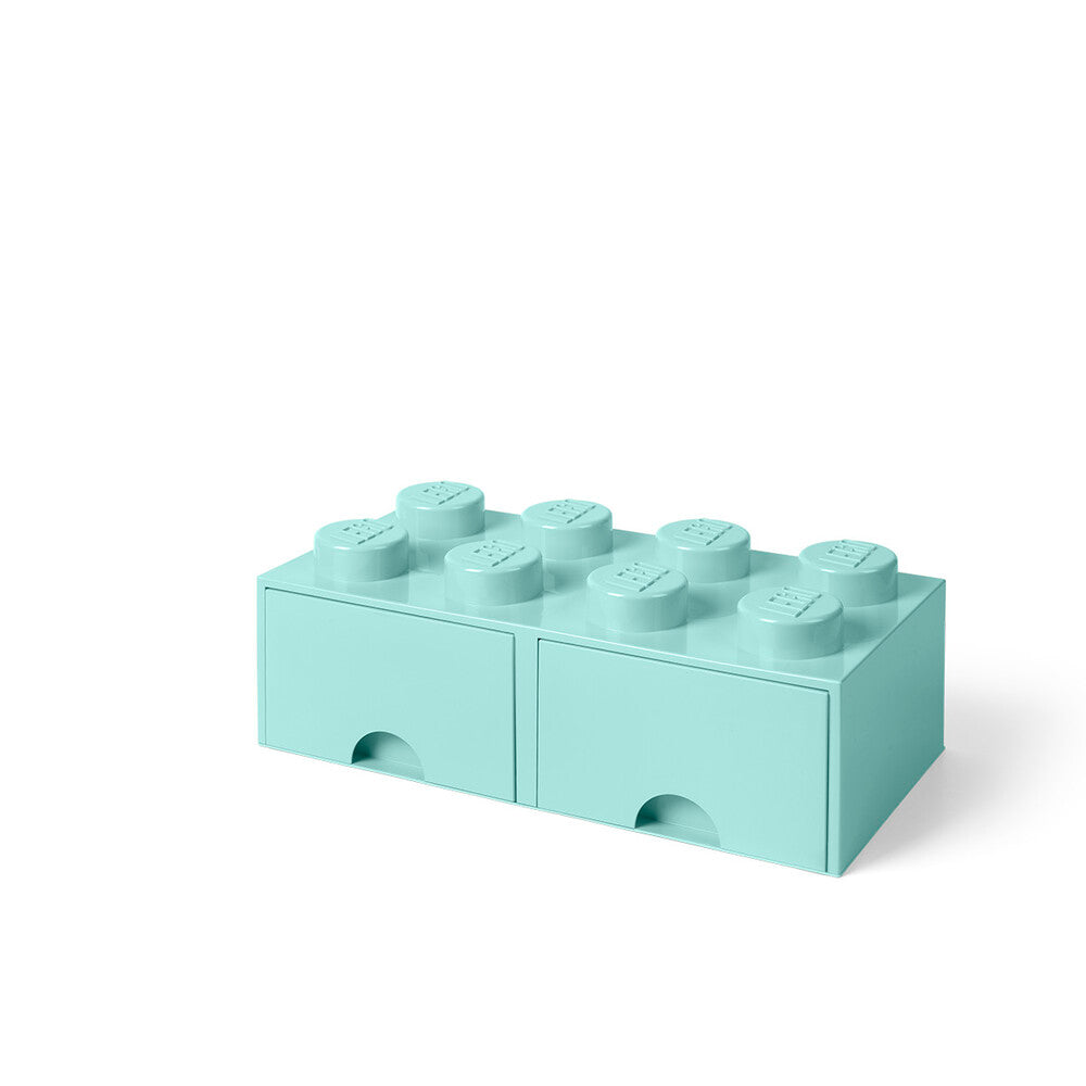 LEGO opbevaringskasser med skuffer - aqua