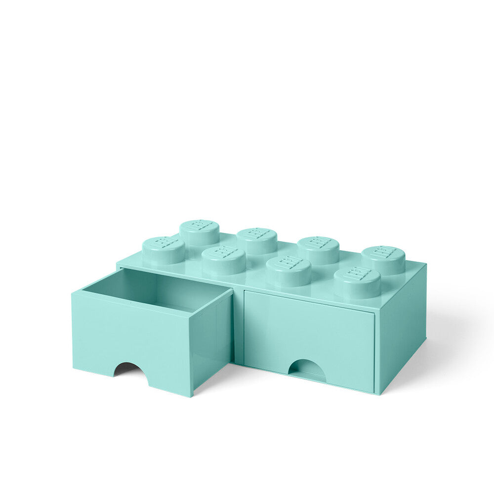 LEGO opbevaringskasser med skuffer - aqua