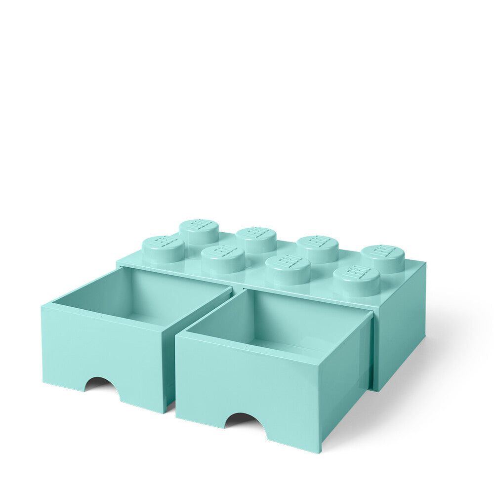 LEGO opbevaringskasser med skuffer - aqua