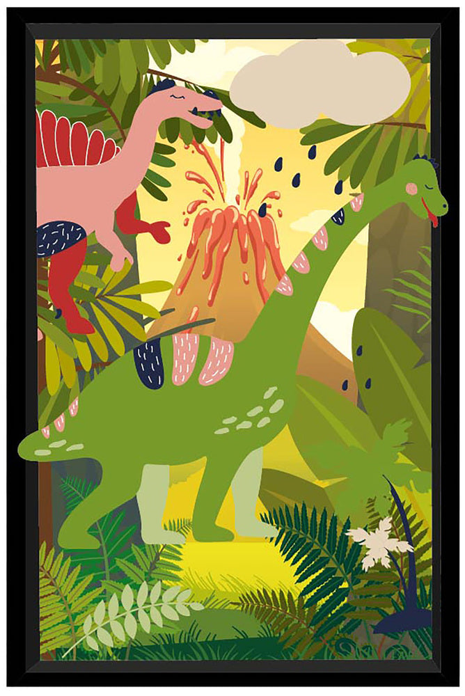Diamond Art børn dinosaurus 10x15 cm