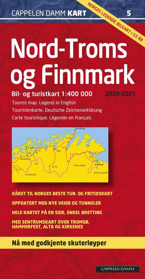 Nord-Troms og Finnmark 2020-2021 : bil- og turistkart = tourist map = Touristenkarte = carte touristique