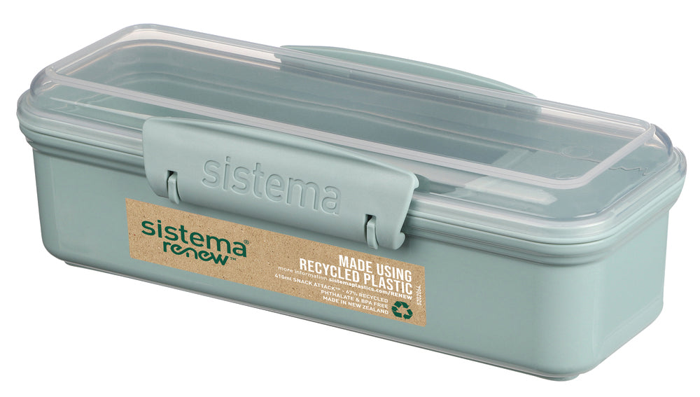 SISTEMA Renew Snack Attack 410 ml. Ass blå/mintgrøn