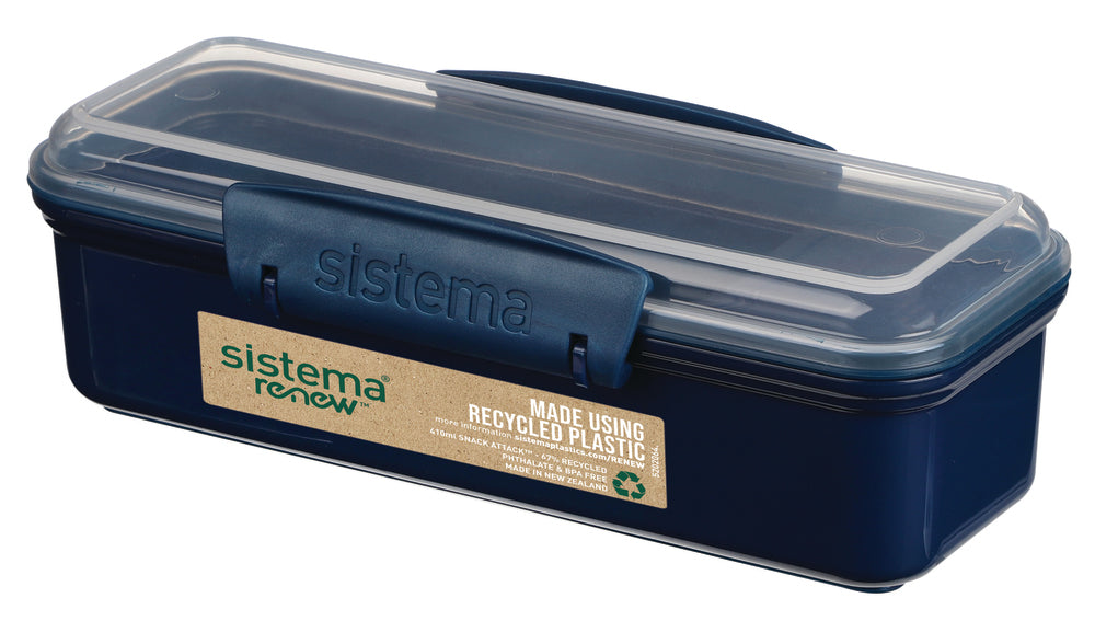 SISTEMA Renew Snack Attack 410 ml. Ass blå/mintgrøn