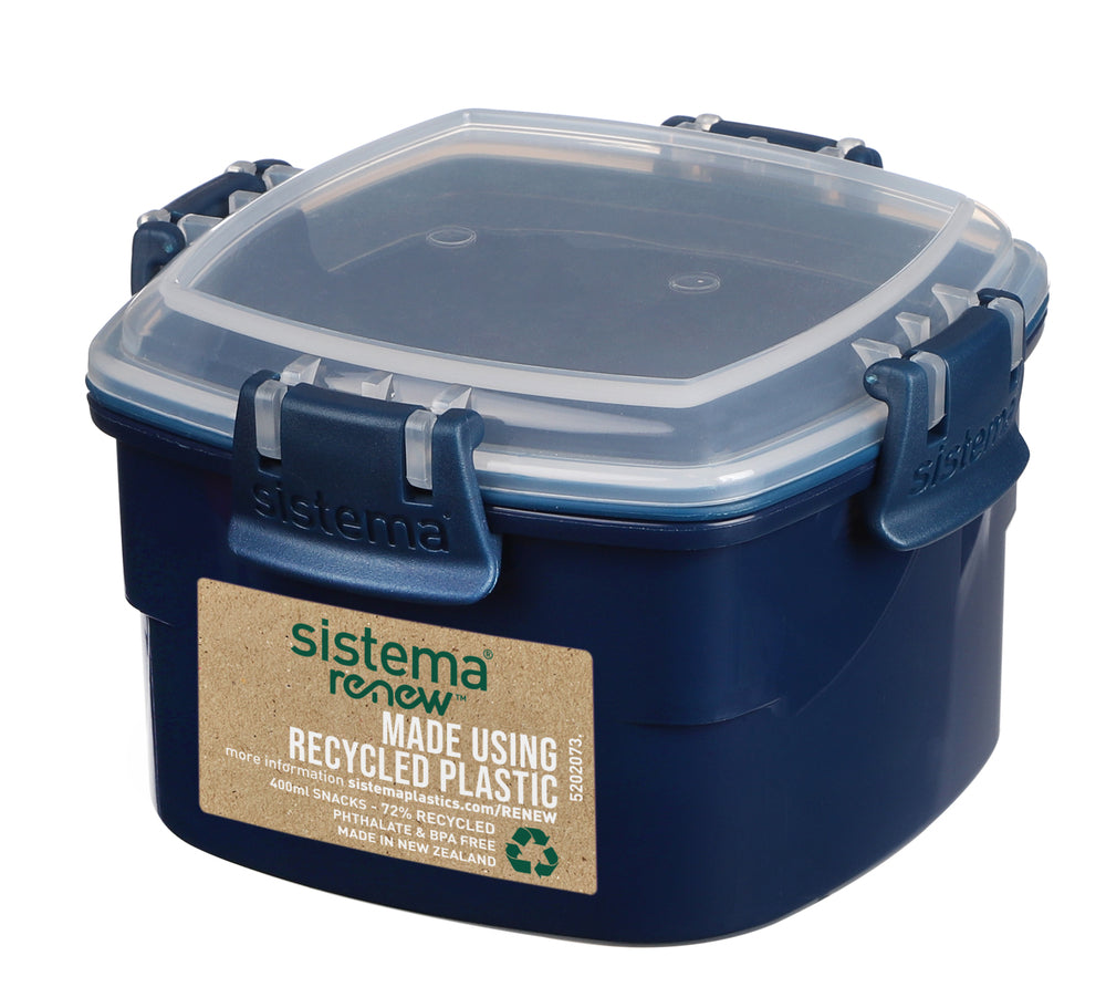 SISTEMA Renew OPBEVARING Snack To Go 400ML. Ass Blå/mint