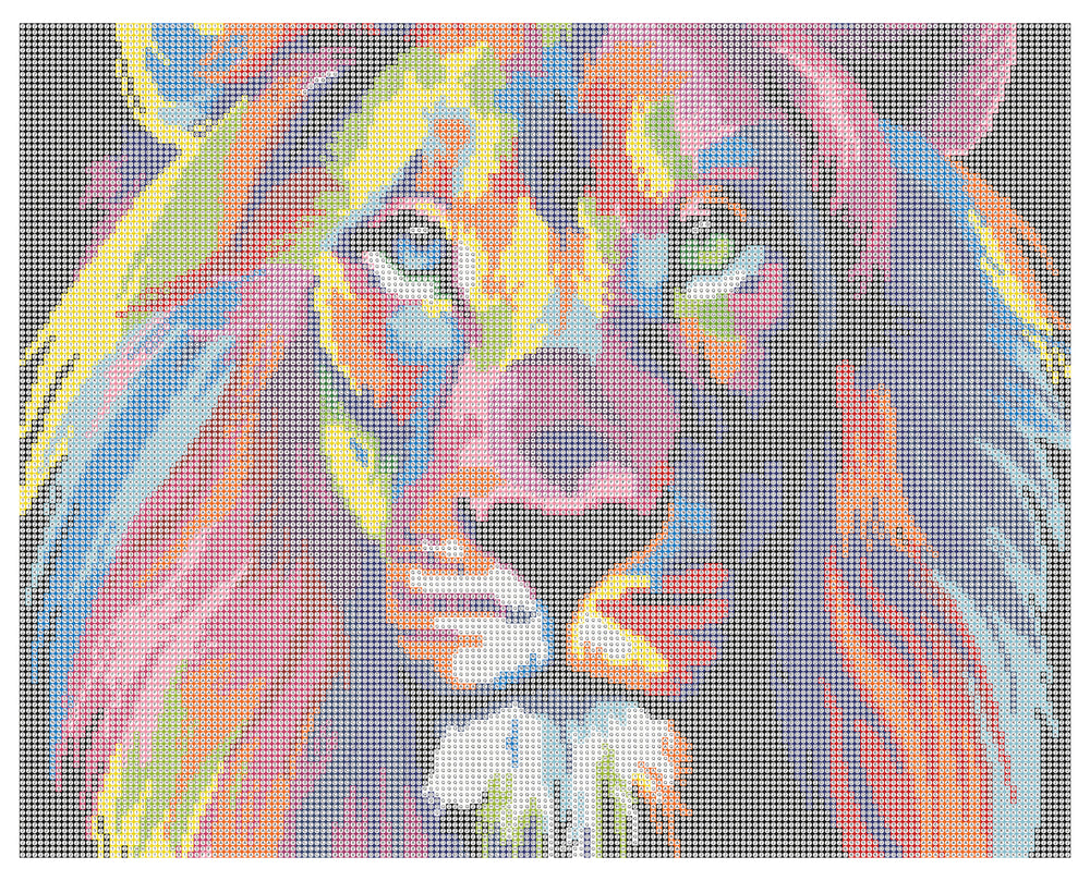 Diamond Art lærred løve 40x50 cm