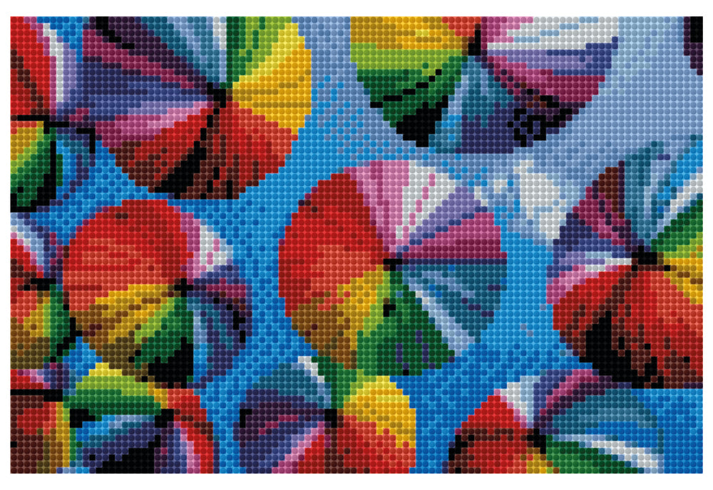Diamond Art lærred paraplyer farver 20x30 cm