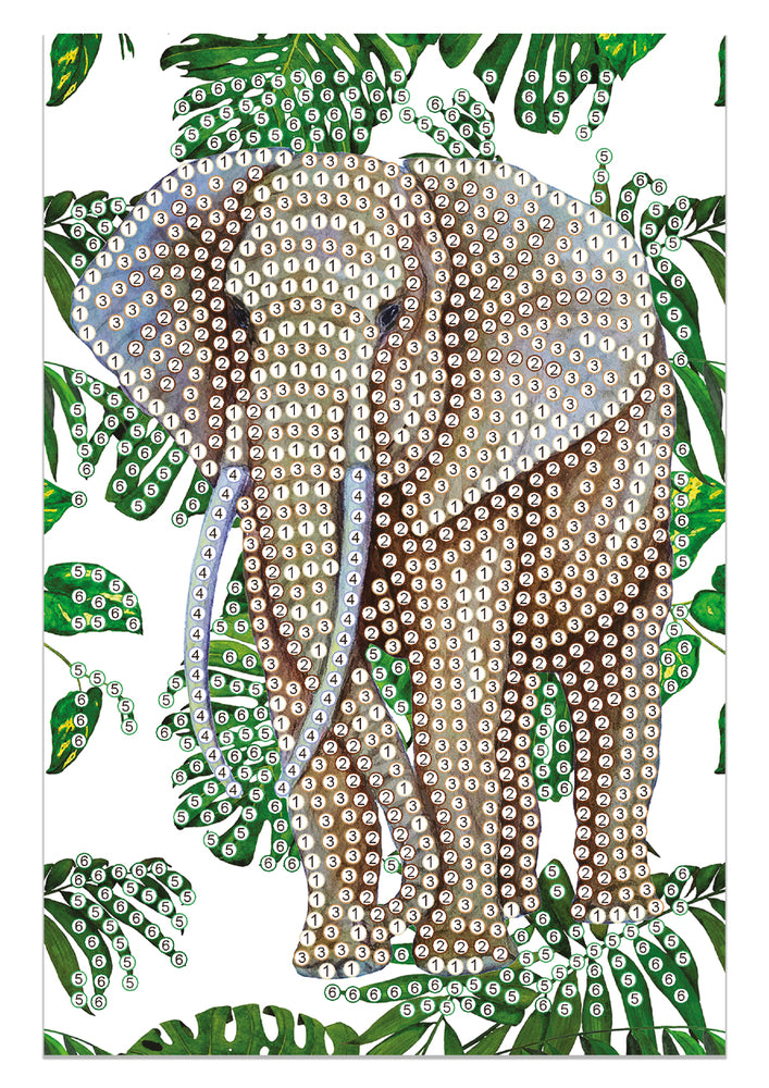 Diamond Art elefant, blade 13x18 cm