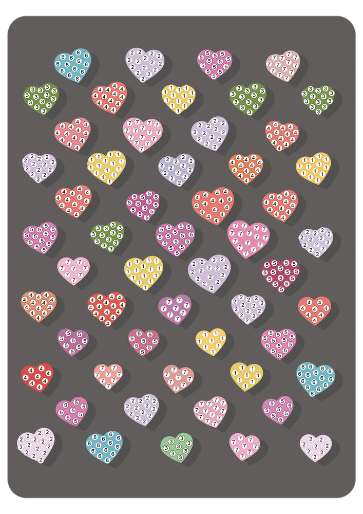 Diamond Art hjerter forskellig farver 13x18 cm
