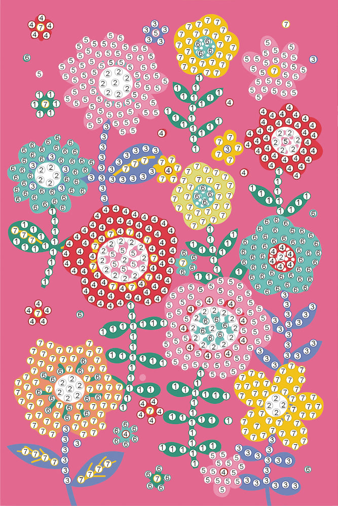 Diamond Art blomster forskellige farver 10x15 cm