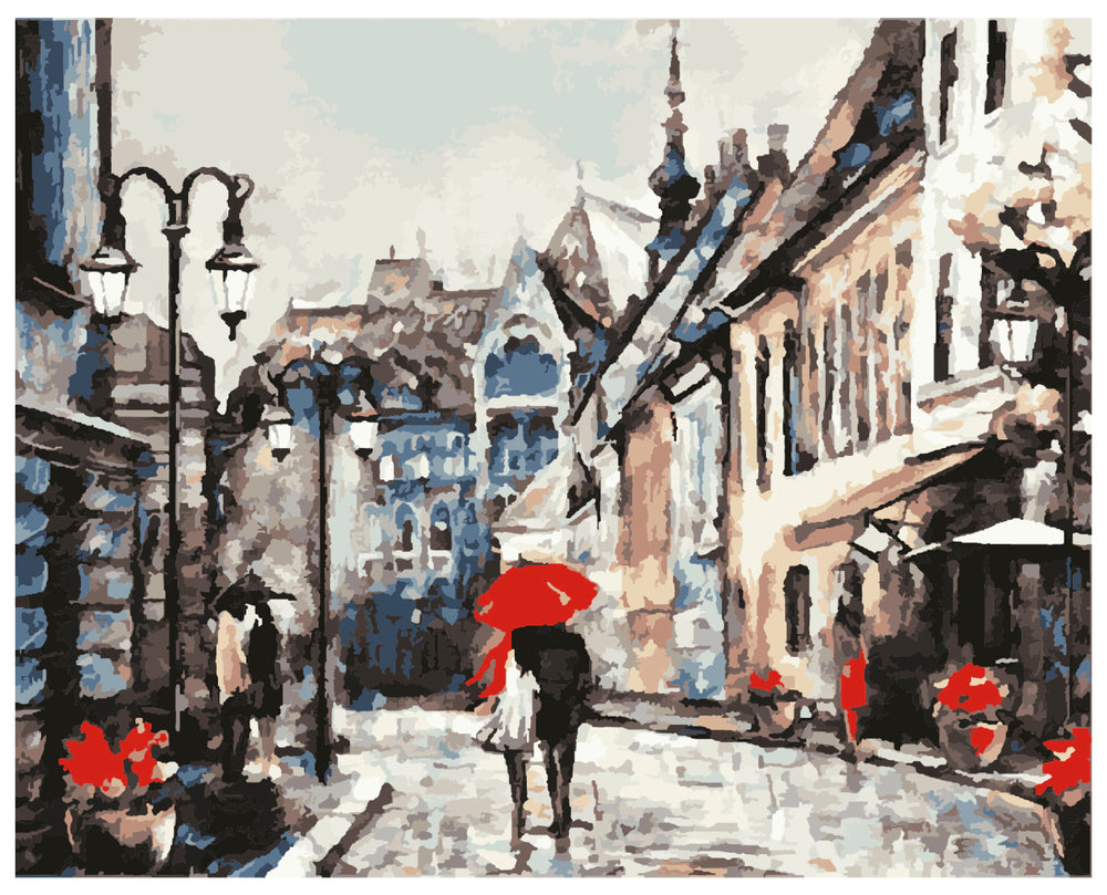 Color by number gadebillede 40x50 cm