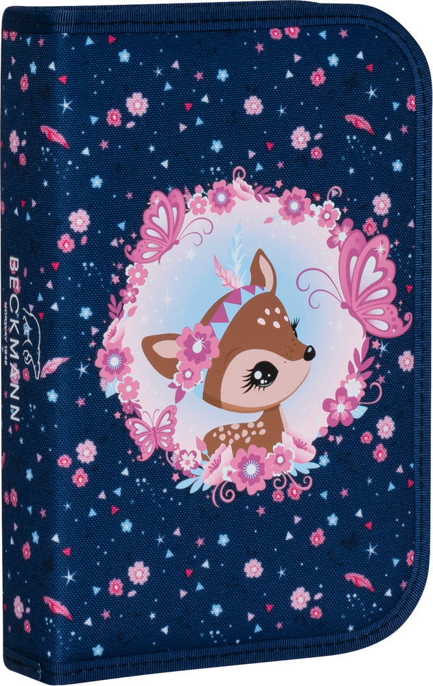 Penalhus Beckmann onezip forest deer blue m/indhold