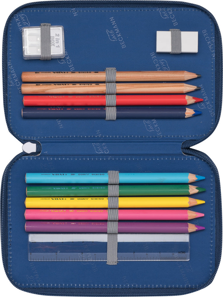 Penalhus Beckmann triple forest deer blue m/indhold