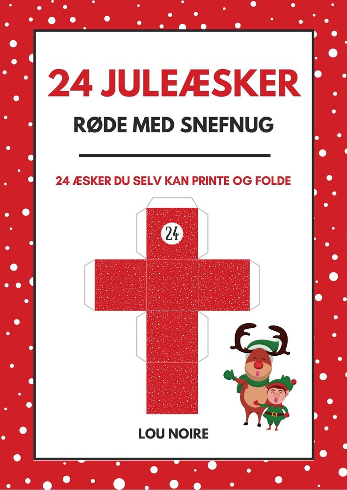 24 juleæsker - røde med snefnug