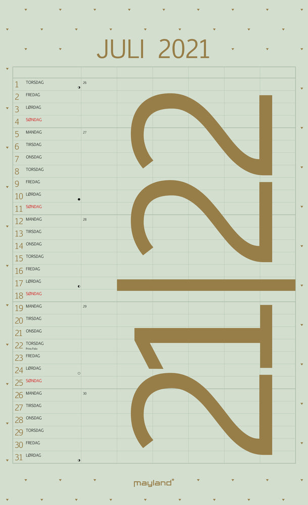 SKOLEÅRSKALENDER 21/22 MAYLAND COLOR 6 PERSONER