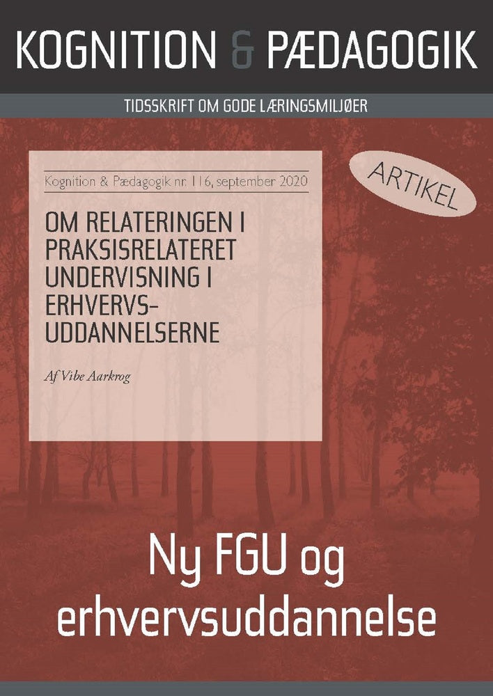 Om relateringen i praksisrelateret undervisning i erhvervsuddannelserne
