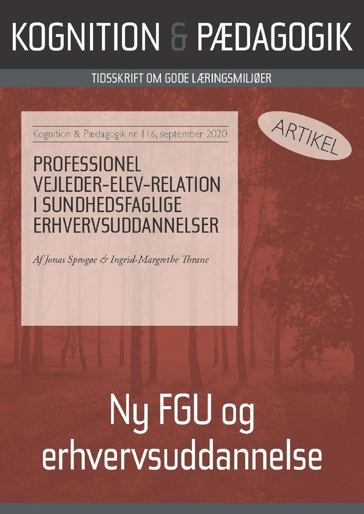 Professionel vejleder-elevrelation i sundhedsfaglige erhvervsuddannelser