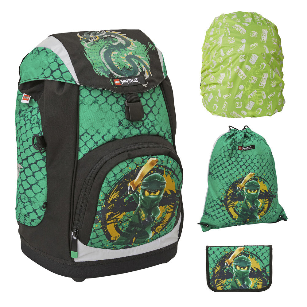 Skoletaske sæt LEGO® Nielsen 4 dele 15l Ninjago green