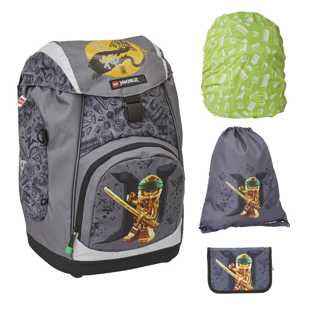 Skoletaske sæt LEGO® Nielsen 4 dele 15l Ninjago gold