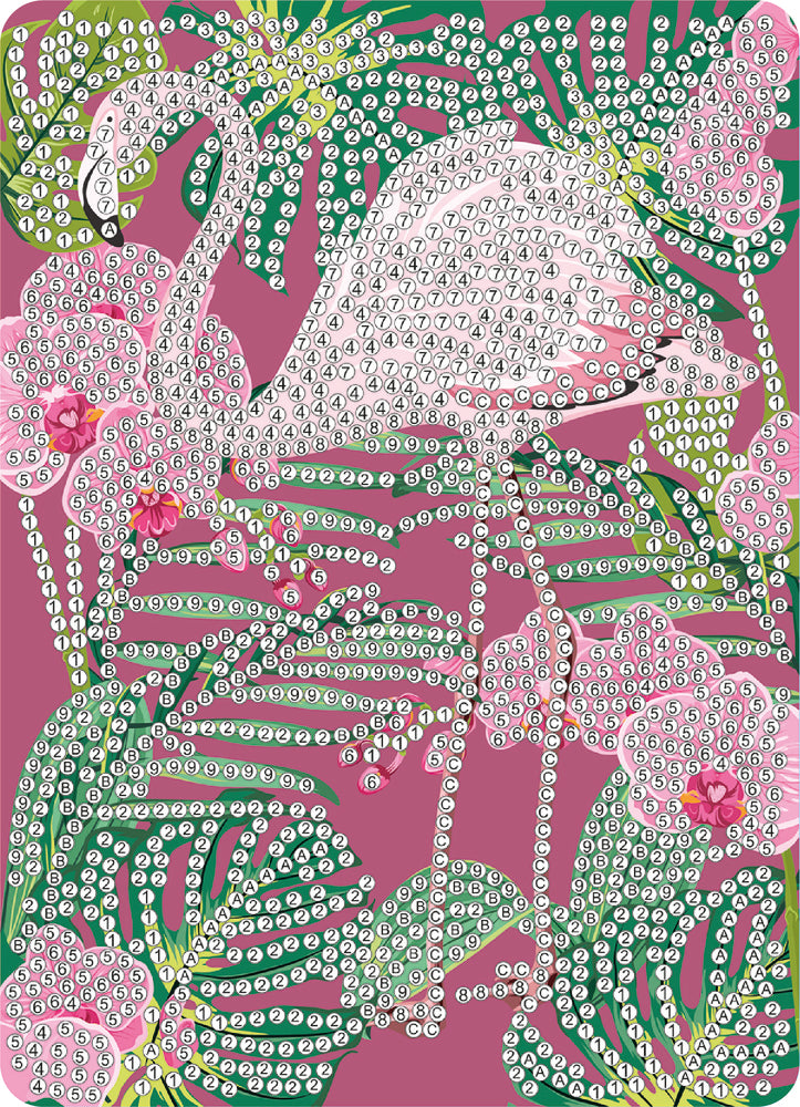 Diamond Art flamingo 13 x 18 cm