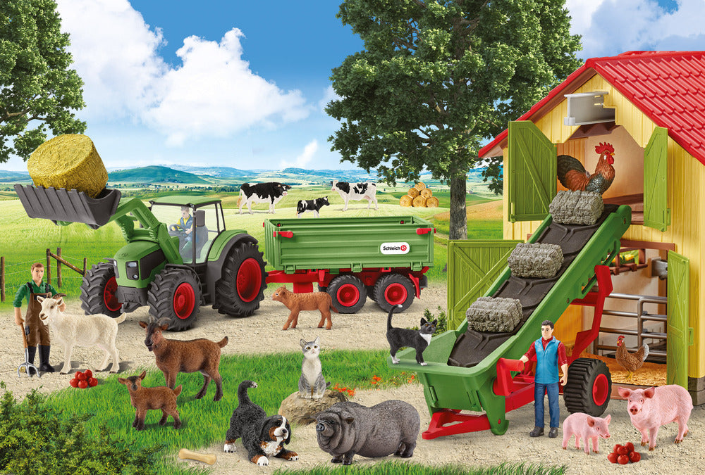 Puslespil Hay harvest on the farm 60 brikker