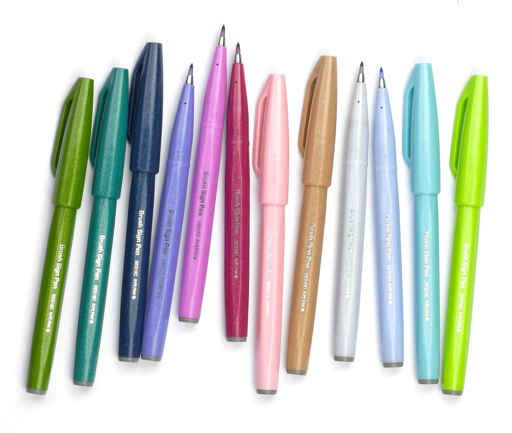 PENTEL FIBERPEN Brush Sign SES15C sæt m/24 ass Farver