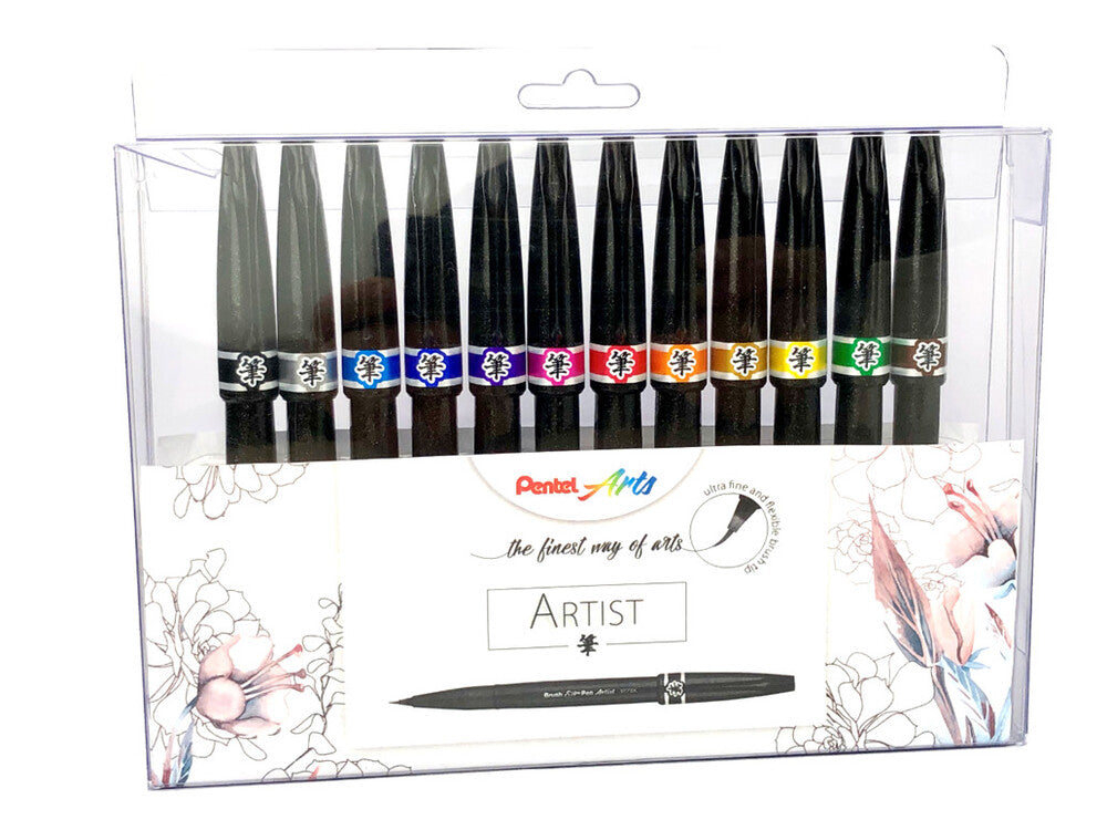 PENTEL PEN Sign ARTIST SESF30C sæt m/12 ass Farver