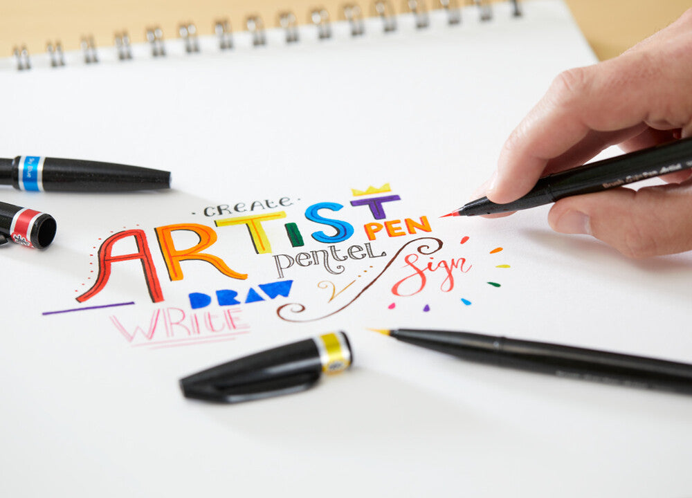 PENTEL PEN Sign ARTIST SESF30C sæt m/4 ass farver