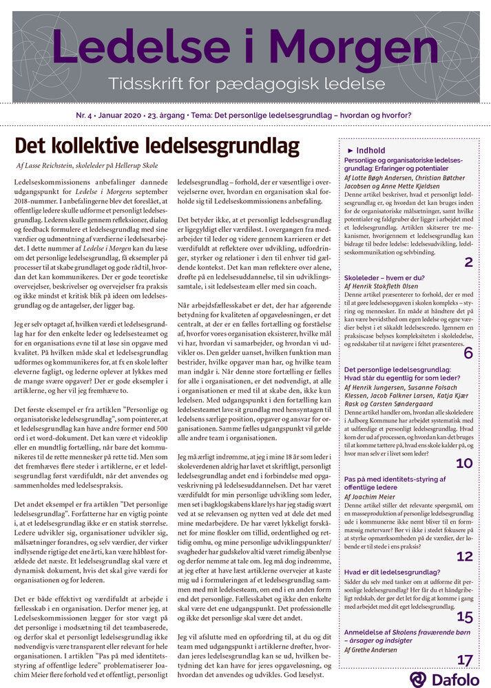 Ledelse i Morgen. Nr. 4. Januar 2020 (E-tidsskrift, pdf)