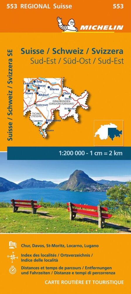 Michelin Schweiz Blad 553: Switzerland Southeast: St.Moritz, Lugano