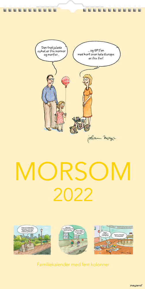Familiekalender morsom 2022 22 x 43 cm Mayland
