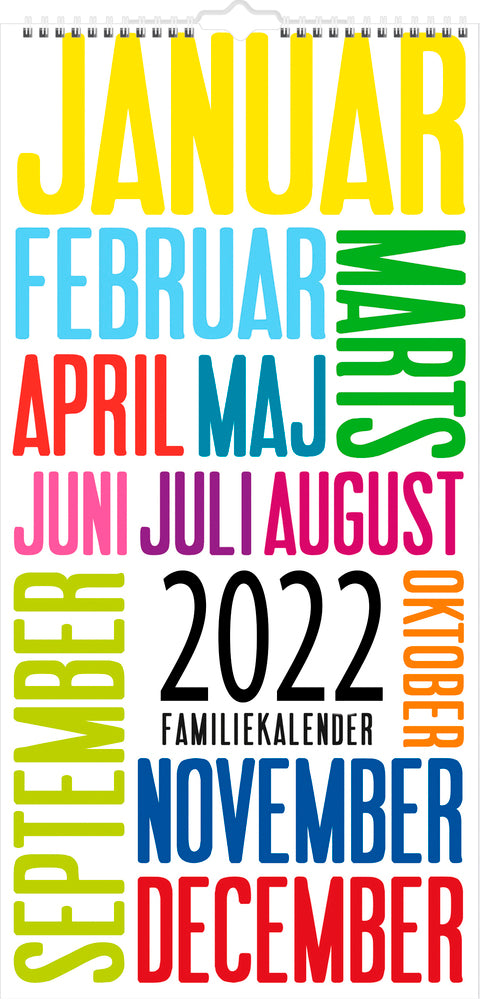Familiekalender trendart 2022 22 x 43 cm Mayland