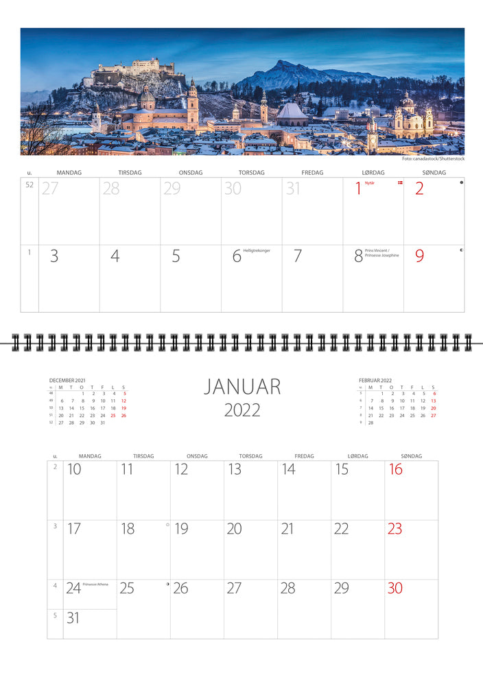 Vægkalender med lommer panorama 2022 Mayland