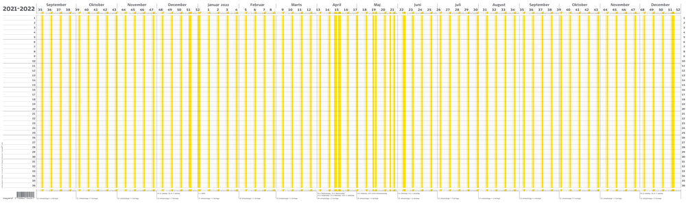 Ferie planner 2021/2022 100 x 20 cm Mayland
