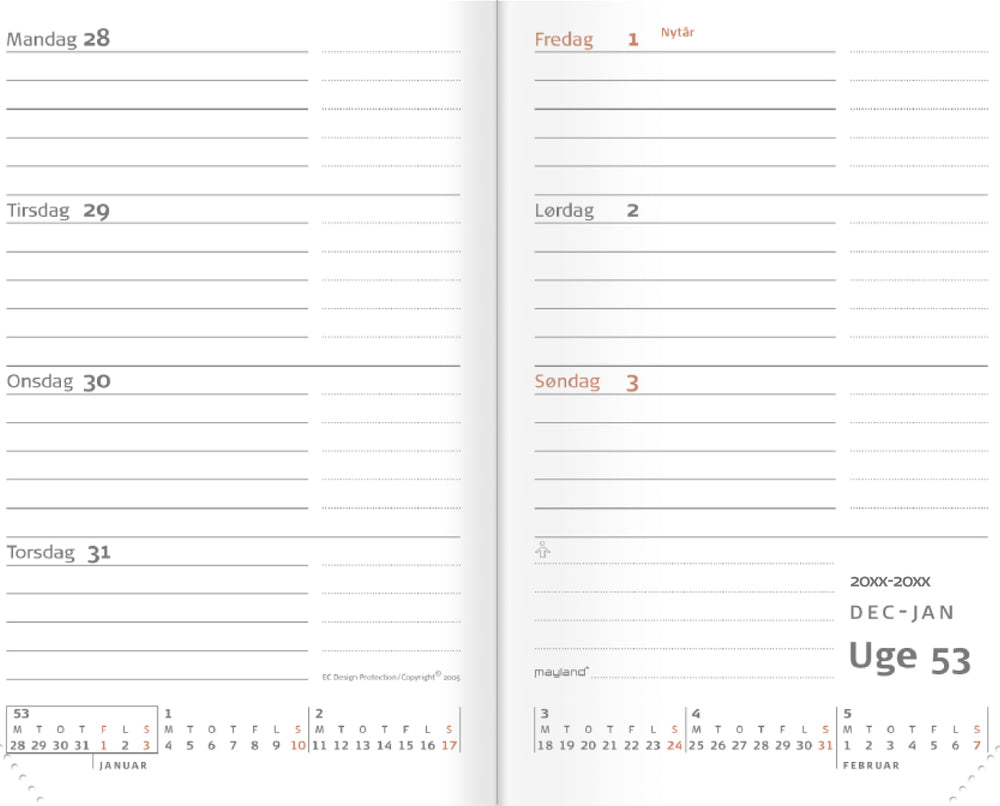 City lommekalender vinyl sort 2022 7 x 10 cm Mayland