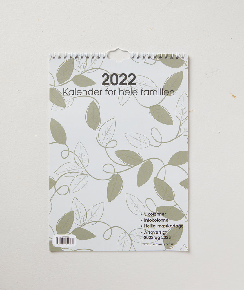 Familiekalender 2022 a4 grafisk 5 pers. årsovesigt 2022/2023