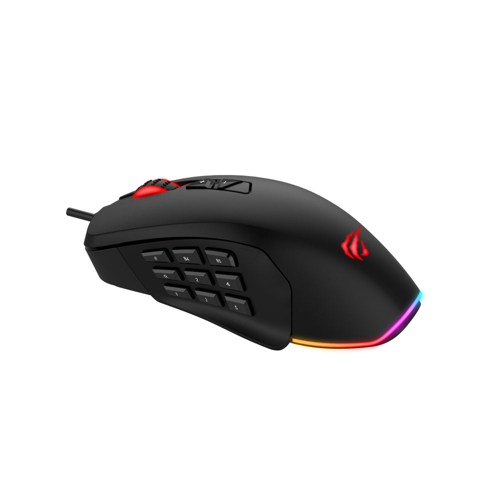 Havit RGB Gaming Mouse - 12000 dpi - 8/14 knapper (kabel)