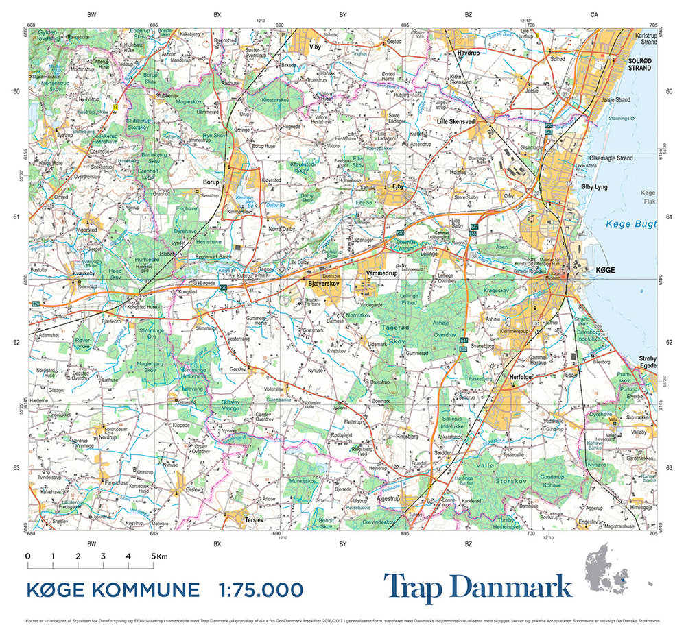 Trap Danmark: Kort over Køge Kommune