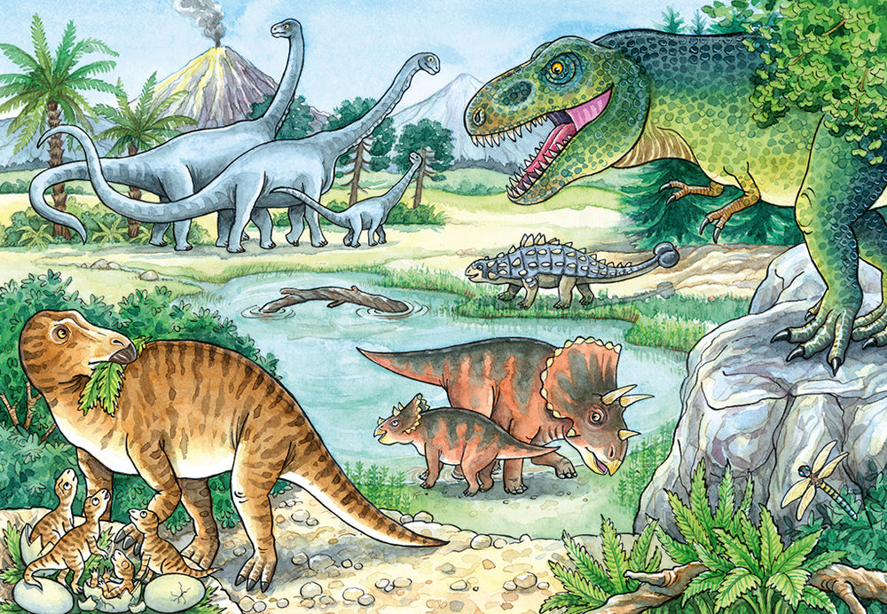 Puslespil Dinosaurs of land and sea 2x24 brikker