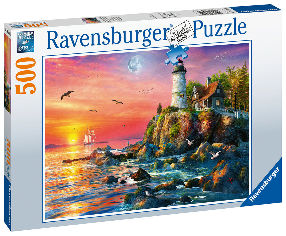 Puslespil Lighthouse at Sunset 500 brikker