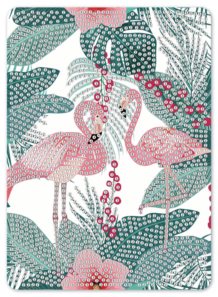 Diamond Art flamingoer/blade 13 x 18 cm