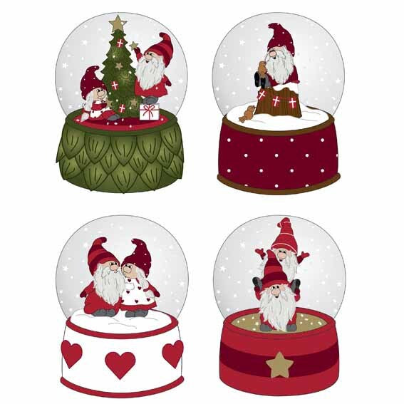 Rystekugle santa petit 4 asst h 10 cm x dia 6,5 cm