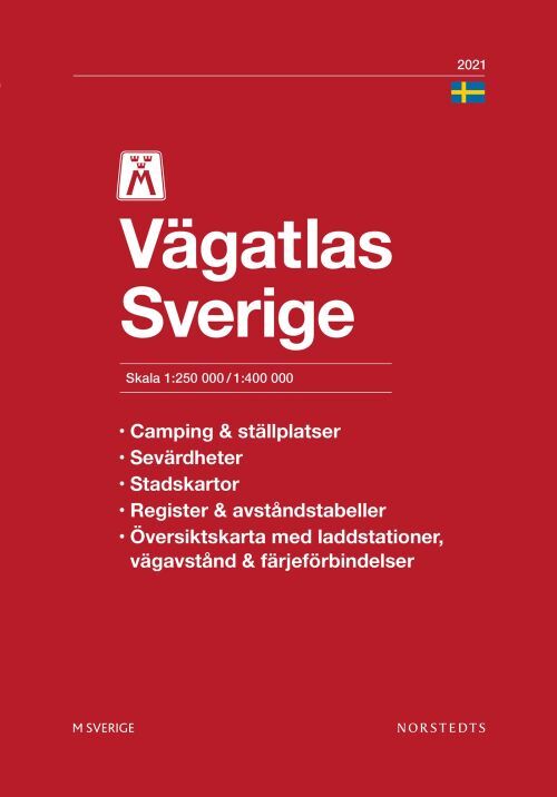 M Vägatlas Sverige 2021 : skala 1:250 000/1:400 000