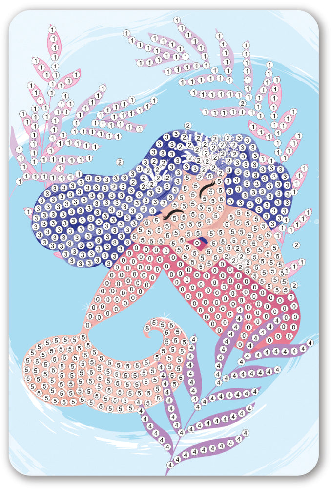 Diamond Art Havfrue 10 x 15 cm