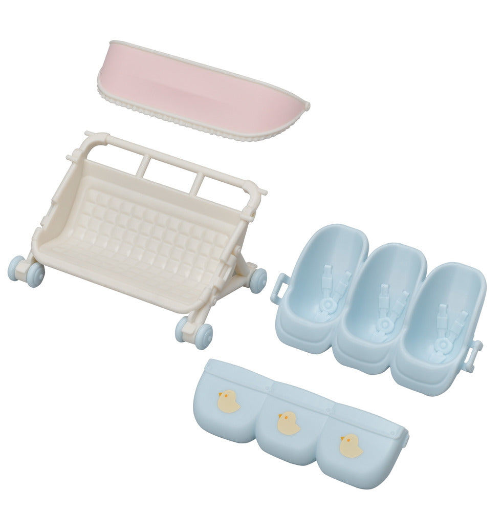 Sylvanian Families Trillinge-klapvogn